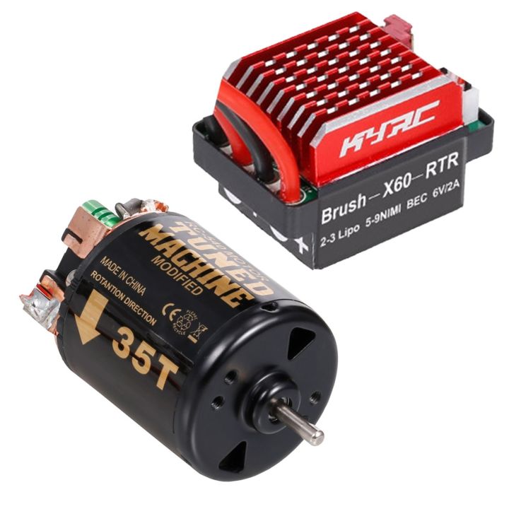 Combo Moteur Brossé 540 21T Et ESC 60A étanche – Pour Voiture RC 1/10, 6V/3A BEC
