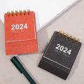 2024 Retro Simple Solid Color Desk Calendar Desktop Paper Mini Stand Calendar Daily Table Planner Yearly Agenda Organizer. 