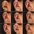 Bohemian NO Piercing Crystal Rhinestone Ear Cuffs Earrings For Women Girls-1 Set. 