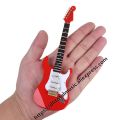 Mini Electric Guitar Model Miniature Decoration Musical Instruments with Case and Stand. 