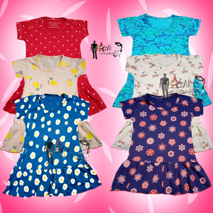 6%20Pieces%20Multicolor%20printed%20Girls%20Frock%20by%20Any%20Color%20-%20Image%202