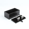 Men Cufflinks Storage Box Black Faux Leather Case Brooch Lapel Pin Hair Pins Gift Packaging Box Tie Tack Tie Clip Collection Box. 