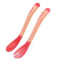 ❀Ready Stock set Spoon + Fork For Baby Heat Sensing Toddler.