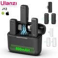 Ulanzi J12 Wireless Lavalier Microphone System Audio Video Voice Recording Mic for iPhone Or Android Mobile Phone Laptop PC Live.