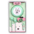 In ear wired mobile phone cartoon teddy bear remote control voice call earphones with cable included storage box. 