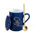 Creative Porcelain Cup with Cover Spoon Couple Mug Couple Cups Wedding Gifts Water Cup Coffee Cup Set PrintingLOGO. 