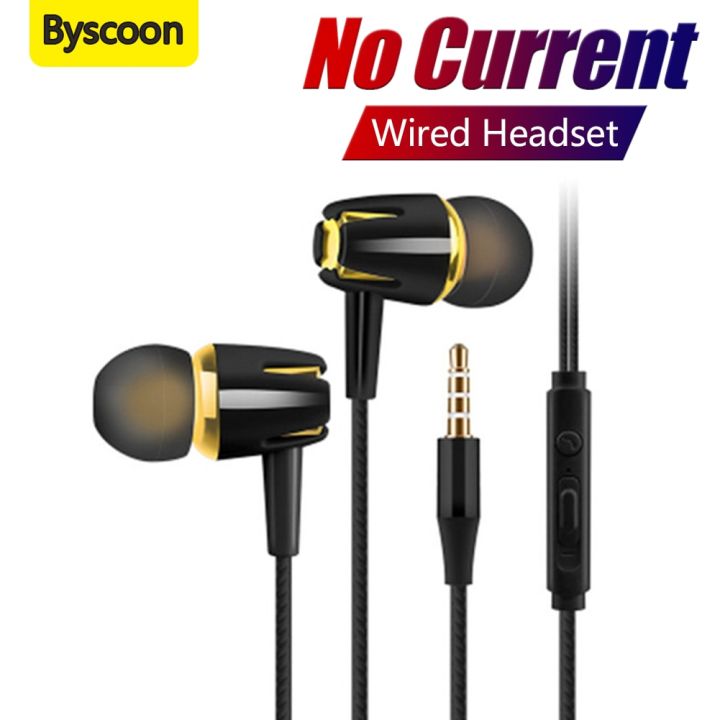 Byscoon Wired Earphone In-Ear Control Sport Headset With Mic