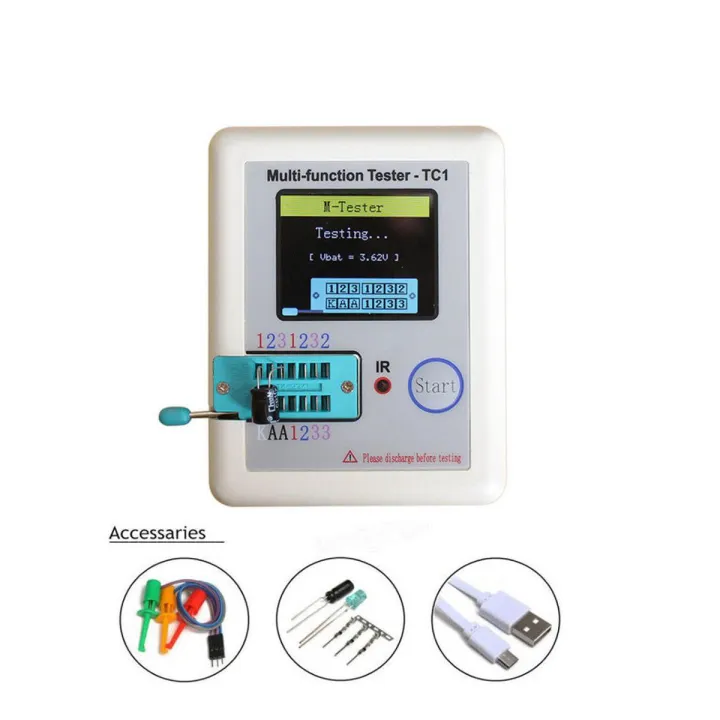 OUMERY Multi-Function Tester,LCR-TC1 Transistor Tester TFT Diode Triode Capacitance Meter NPN PNP MOSFET,Pocke Colorful Display