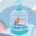 Singing and Chirping Bird Toy in Cage Realistic Sounds and Movements Sound Activated Chirp Toy Electronic Simulation Bird Cage Toy.