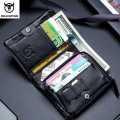 BULL CAPTAIN Wholesale Billfold Zipper Card Purse Designer Luxury Businessman Short Smart Slim RFID Cow Leather Men Wallets.