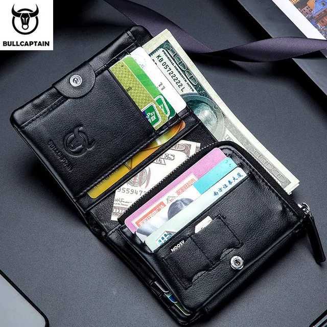 BULL%20CAPTAIN%20Wholesale%20Billfold%20Zipper%20Card%20Purse%20Designer%20Luxury%20Businessman%20Short%20Smart%20Slim%20RFID%20Cow%20Leather%20Men%20Wallets%20-%20Image%206