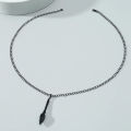 Hip Hop Punk Rock Men's Design Matte Black Long Necklace with Arrow Pendant Jewelry Chain Necklaces Gift For Men Women/Hot Fashion.