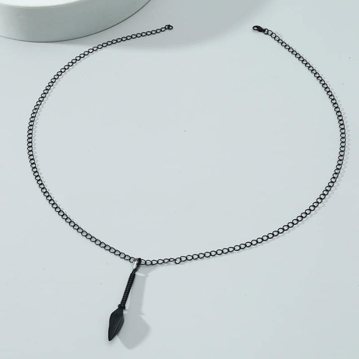 Hip%20Hop%20Punk%20Rock%20Men's%20Design%20Matte%20Black%20Long%20Necklace%20with%20Arrow%20Pendant%20Jewelry%20Chain%20Necklaces%20Gift%20For%20Men%20Women/Hot%20Fashion%20-%20Image%204