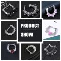 【Sleek】 ZS 1PC 16G Copper Zircon Nose Ring Snake Skull Antlers Septum Clicker Stainless Steel Nose Piercings Helix Daith Tragus Pierings.