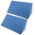 2pcs White Blue Foam Bed Wedge Pillow Elevation Cushion + Cover Back Support. 
