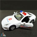 Alloy Die cast Metal 1:32 Scale Rescue Police Toy Car & Ambulance Car Mini Latest Pull & Back Car With Auto Music Gift For Children. 