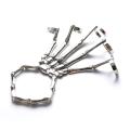 Punk Skeleton Hand Bone Five Finger Ring Bracelet Adjustable Halloween Bracelet.