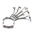 Punk Skeleton Hand Bone Five Finger Ring Bracelet Adjustable Halloween Bracelet. 