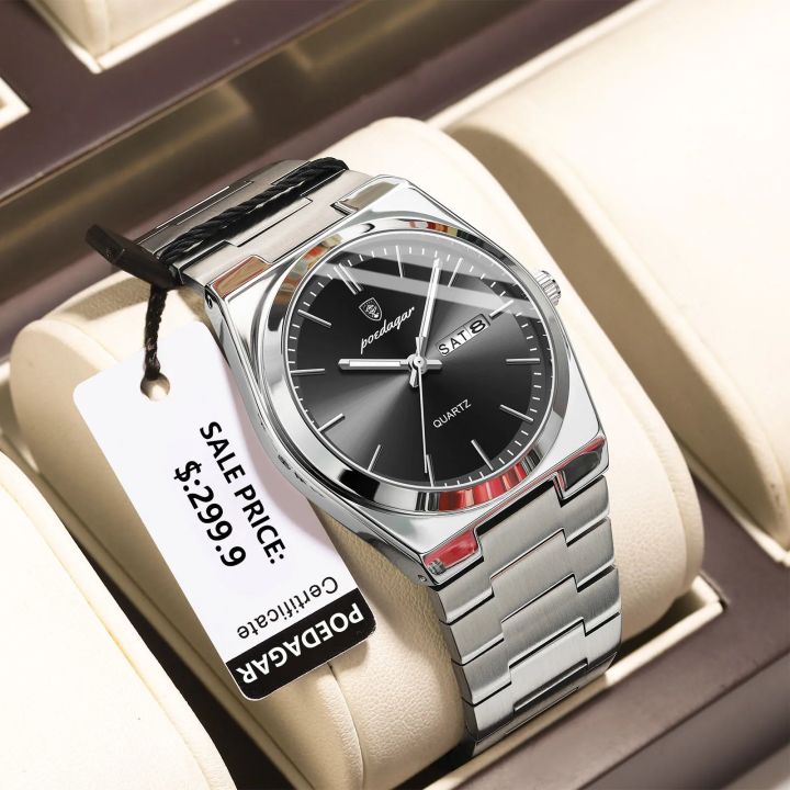 POEDAGAR%20930%20Luxury%20Watch%20For%20Men%20Waterproof%20Luminous%20Date%20Week%20Stainless%20Steel%20Casual%20Quartz%20Men's%20Watch%20-%20Image%204