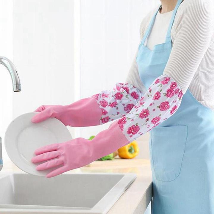 Kitchen Gloves Non-Slip Long Cuff Cleaning Gloves Latex Gloves For Household Cleaning Gloves Waterproof Hand Protection
