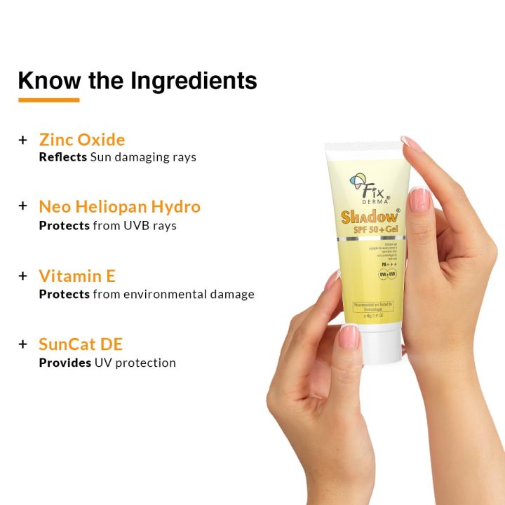 FIXDERMA%20Shadow%20Sunscreen%20Spf%2050+%20Gel%20For%20Oily%20Skin,%20Body%20&%20Face,%20Broad%20Spectrum%20For%20Uva%20&%20Uvb%20Protection%20For%20Unisex,%20Non%20Greasy%20&%20Water%20Resistant,%2040g%20-%20Image%206