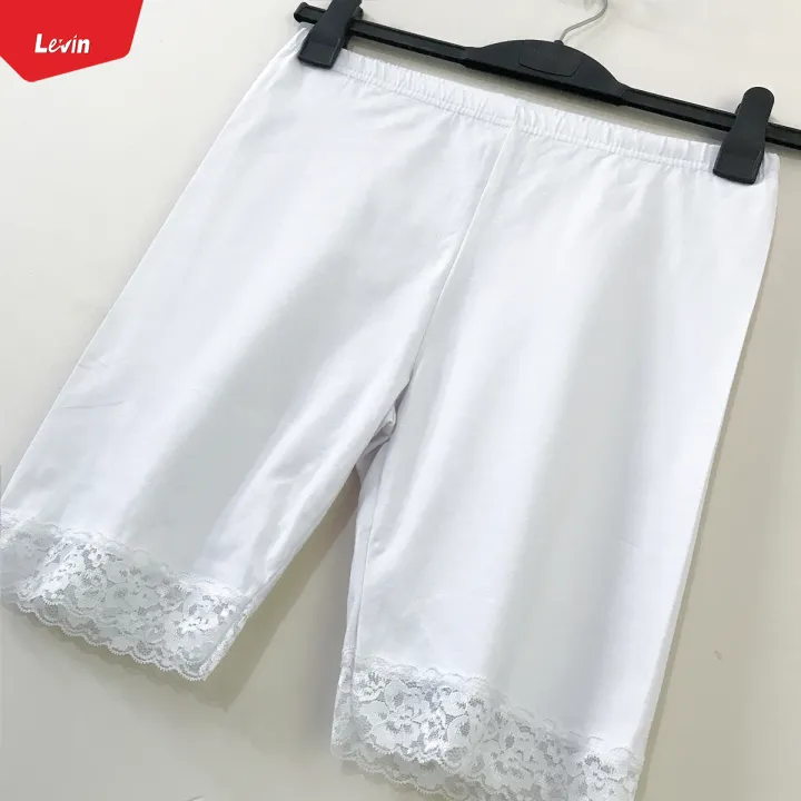 Womens%20Cotton%20Blend%20Mid%20Waist%20Lace%20Trim%20Stretch%20Sports%20Bike%20Shorts%20From%20Levin%20-%20Image%2010