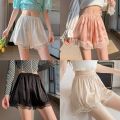 Women Safety Pants Ice Silk Boxer Shorts Ladies Lace Seamless Underwear Polyester Bloomers Shorts Anti-Emptied Pajama Pants. 