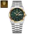 Pedagr Man Wristwatch Fashion Business Luminous Waterproof Date Week Men Clock Stainless Steel Casual Men's Quartz Watches.