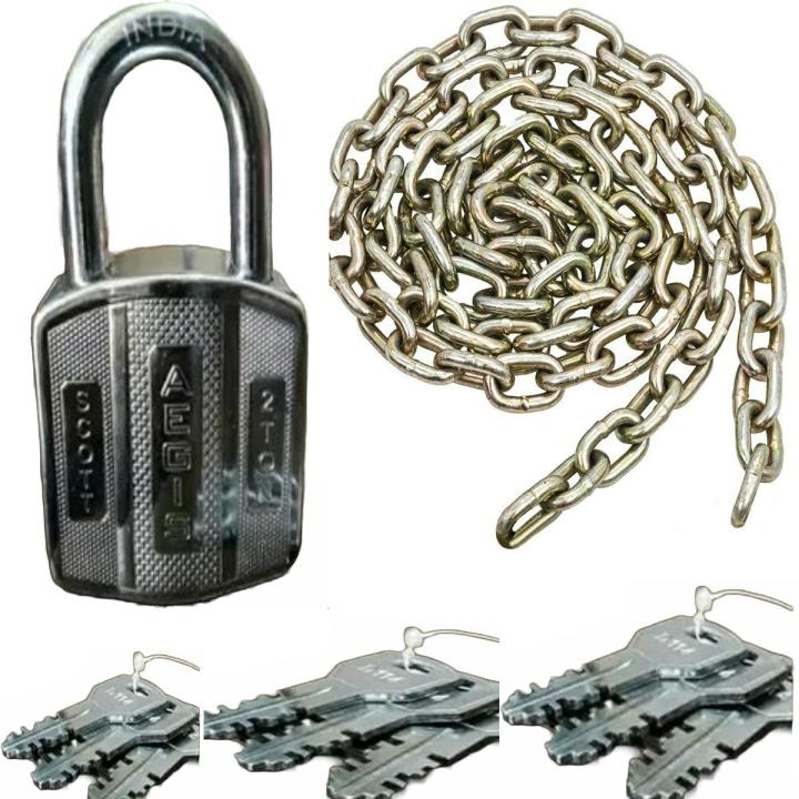 10 mm Heavy Metal Chain feet with 70mm Lock with 10 Keys for