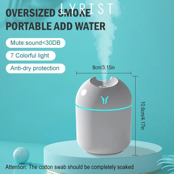 Air Humidifier Air Diffuser Volcanic 3 In 1 7Led Light 250ML mini Cute ...