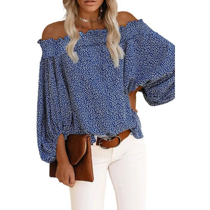 Elegant%20Blouse%20Flower%20Autumn%20Off%20Shoulder%20Long%20Sleeve%20Chiffon%20Shirt%20Lantern%20Sleeve%20Loose%20Top%20Lady%20-%20Image%205