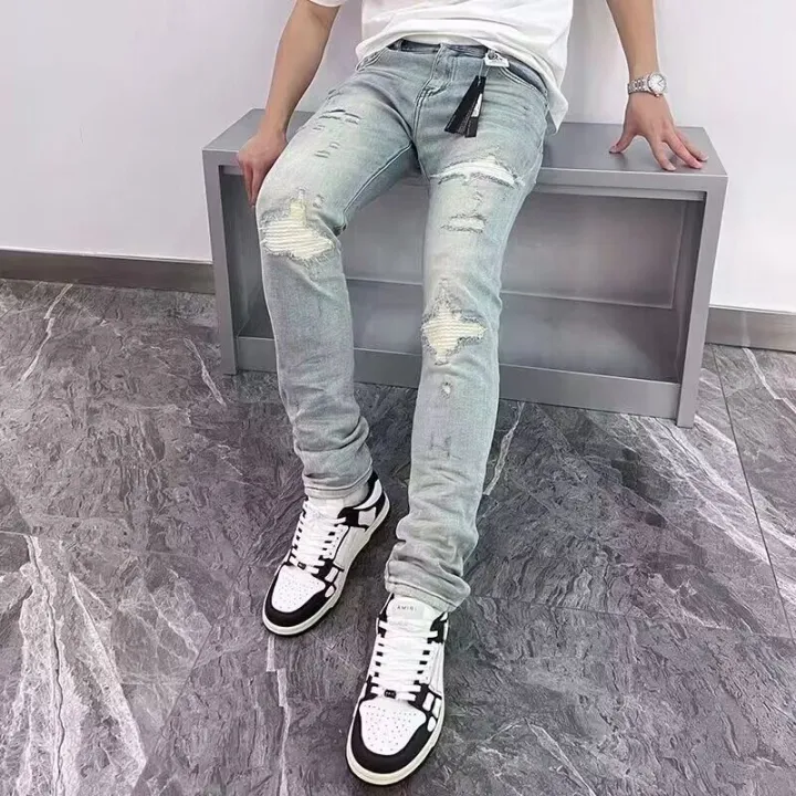 Fashion%20Men's%20Ripped%20Jeans%20Casual%20Stretch%20Denim%20Pants%20High%20Street%20Slim%20Fit%20Light%20Blue%20Hip%20Hop%20Jeans%20Streetwear%20Man's%20Trousers%20-%20Image%203