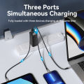 Vention 65W GaN 3 Port USB Type C Fast Charger Quick Charge 4.0 3.0 Type C PD USB Charger for iPhone 15 14 13 Pro Max Samsung S23 S22.