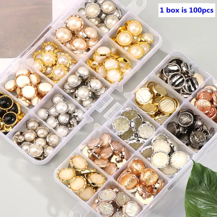 HL%201%20Box%20100PCS%20Pearl%20Women's%20Blouse%20Cardigan%20Decorative%20Plastic%20Shirt%20Button%20DIY%20Garment%20Sewing%20Accessories%20-%20Image%202