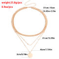 European and American cross-border jewelry punk geometric disc pendant necklace female niche design sense light luxury choker wholesale.