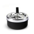 1pcs Stylish Metal Windproof Press Rotating Lid Home Office el Flame Retardant Ashtray For Cylinder r Gift.