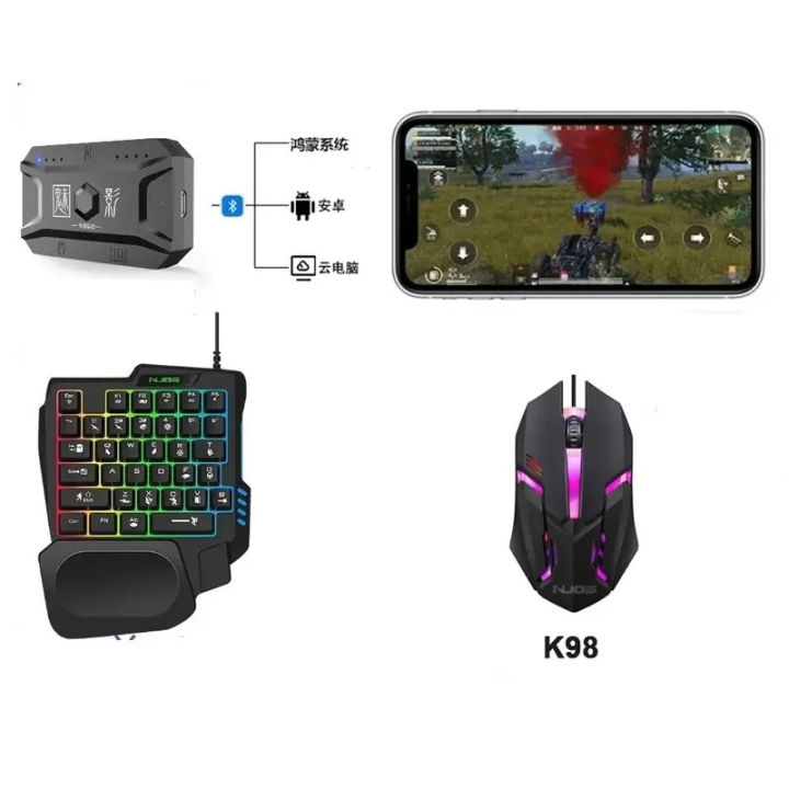 3 Pcs android supported PUBG keyboard and mouse battle dock Keyboard mouse gaming converter PUBG Mobile games adaptor