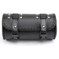 Motorcycle Fork Bag PU Leather Bicycle Handlebar Tool Pouch Sissy Bar Roll Storage Bag Saddle Bag, Universal. 