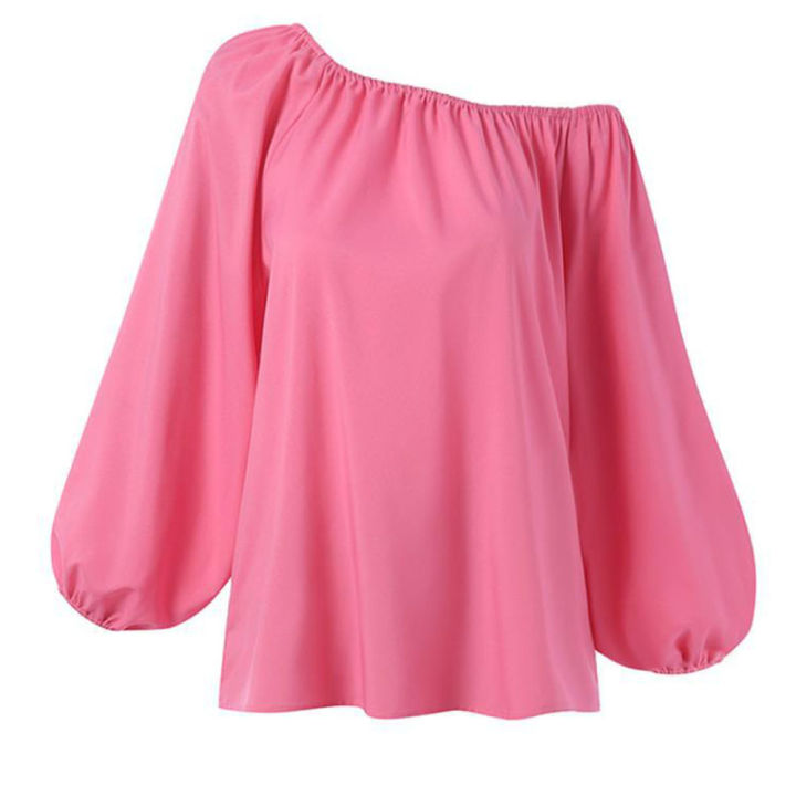 grace%20sexy%20One%20shoulder%20Loose%20Long%20Sleeved%20T%20Shirt%20Set%20Women's%20Spring%20Autumn%20Leisure%20Printed%20Wide%20Leg%20Trousers%20+%20Shirt%20Two%20Piece%20-%20Image%206