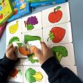 Toddler Montessori Educational Puzzle Toys 32Pcs Cards Matching Game Baby Cognition Jigsaw Toys Animal Life Set Puzzle Gift.