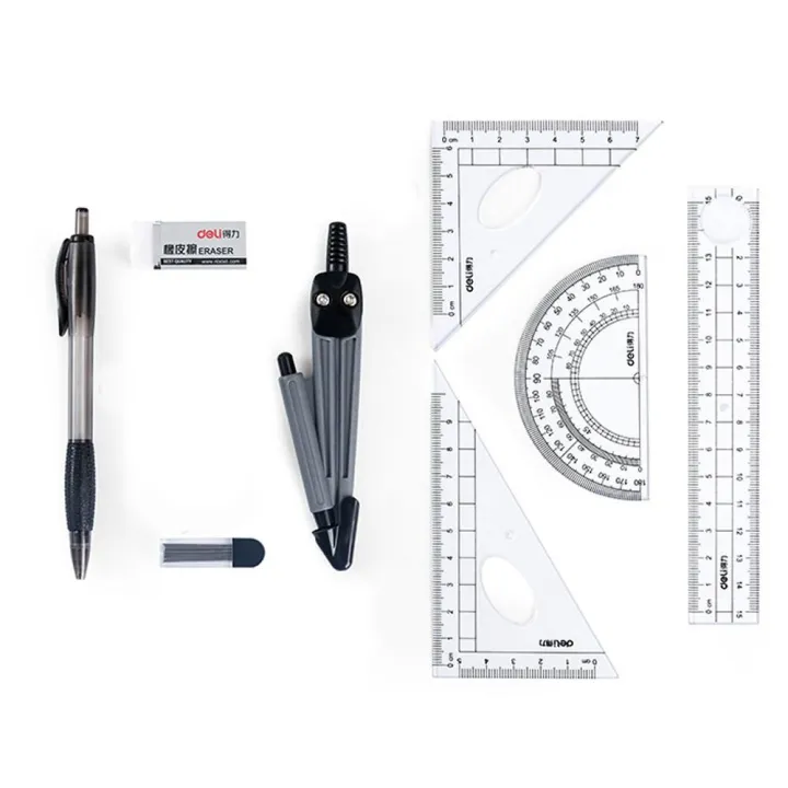 OIMG%208Pcs/Set%20Compasses%20Ruler%20Brands%20Math%20Set%20Geometric%20Drafting%20Tool%20Ruler%20Drawing%20Suit%20-%20Image%206