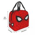 Classic Red Spider Web Lunch Bag Men Women Cooler Warm Insulated Lunch Box for Student School Food Picnic Tote Bags. 