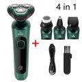 Green Smart Electric Shaver LCD Digital Display Three-head Floating Razor USB Rechargeable Washing Multi-function Beard Knife. 