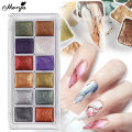 【The Edge of Beauty】Monja 12 Color/et Nail olid Watercolor Pigment Metallic Glitter Powder Blooming Gradient DIY Manicure Decor. 