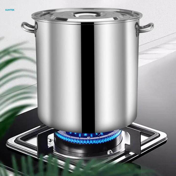 Stainless Steel Stockpot Heavy Duty Multipurpose Large Soup Pot Deep Cooking Pot for Commercial 30cm