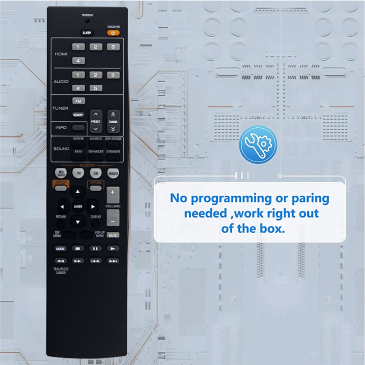 1%20Piece%20RAV523%20ZJ66520%20Replace%20Remote%20Control%20Parts%20Accessories%20for%20Cinema%20Amplifier%20Receiver%20RX-V571%20-3065%20RX-V377BL%20-1810%20-%20Image%203