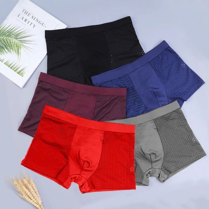 5PCS/Lot%208XL%20Mesh%20Hole%20Mens%20Underwear%20Boxers%20Men%20Boxer%20Underwear%20men%20Boxers%20for%20Men%20Underwear%20Boxer%20Shorts%20Men%20Boxers%20Men%20Pantis%20-%20Image%203