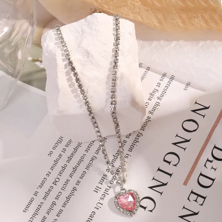 Pink%20Heart%20Pendant%20Necklace%20for%20Women%20Lovers%20Rhinestone%20Clavicle%20Chain%20Choker%20Female%20Cute%20Crystal%20Moonstone%20Jewelry%20Gifts%20-%20Image%205