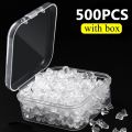 Lots 500pcs with Box Rubber Ear Plugs transparent Earring Back Stopper Studs for Stud Earrings DIY Silicone Plug Back Stoppers. 
