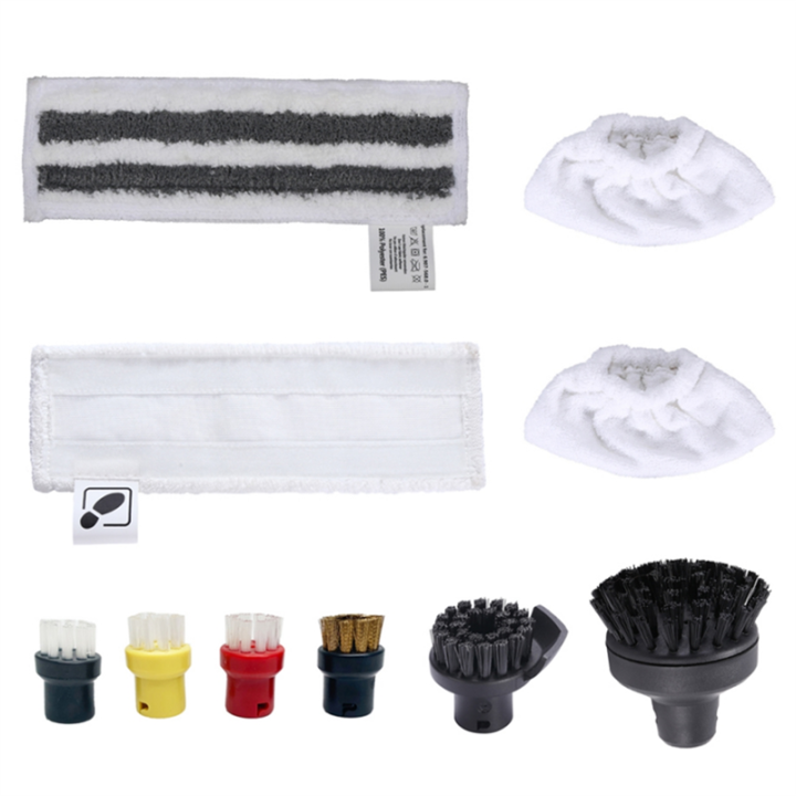For Steam Cleaner Easyfix SC2 SC3 SC4 SC5 Microfibre Cloth Set and Floor Nozzle Round Brushes Replacement Parts Accessories
